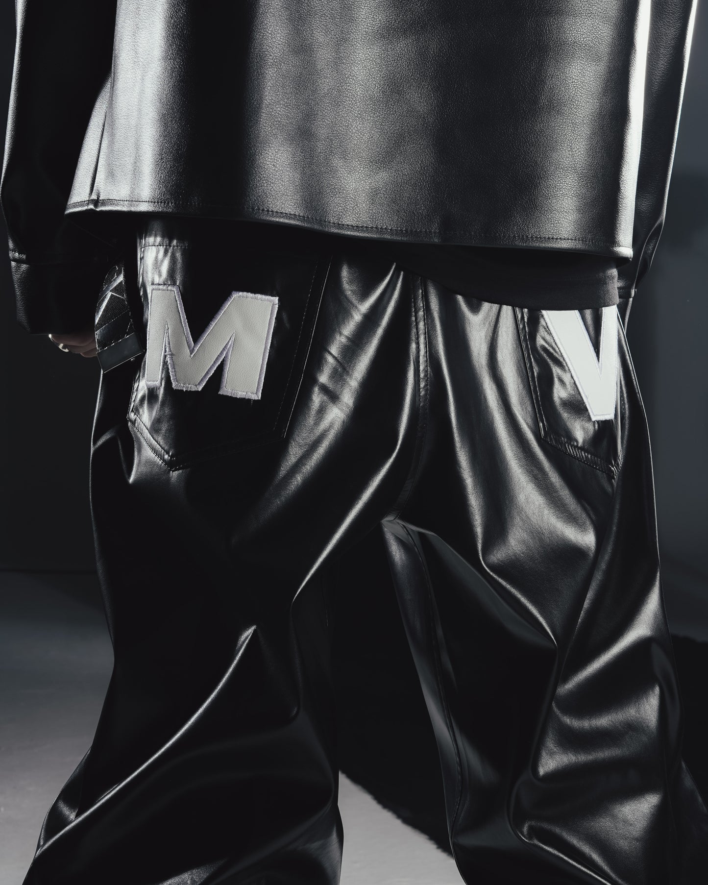 MV Black Leather Pants