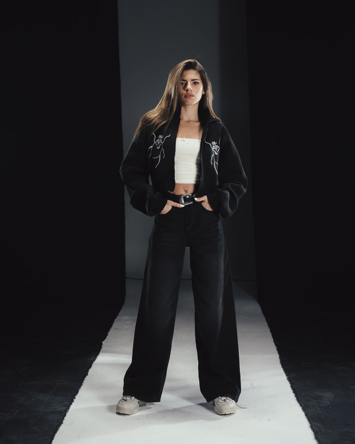 Twin scarabs cropped jacket