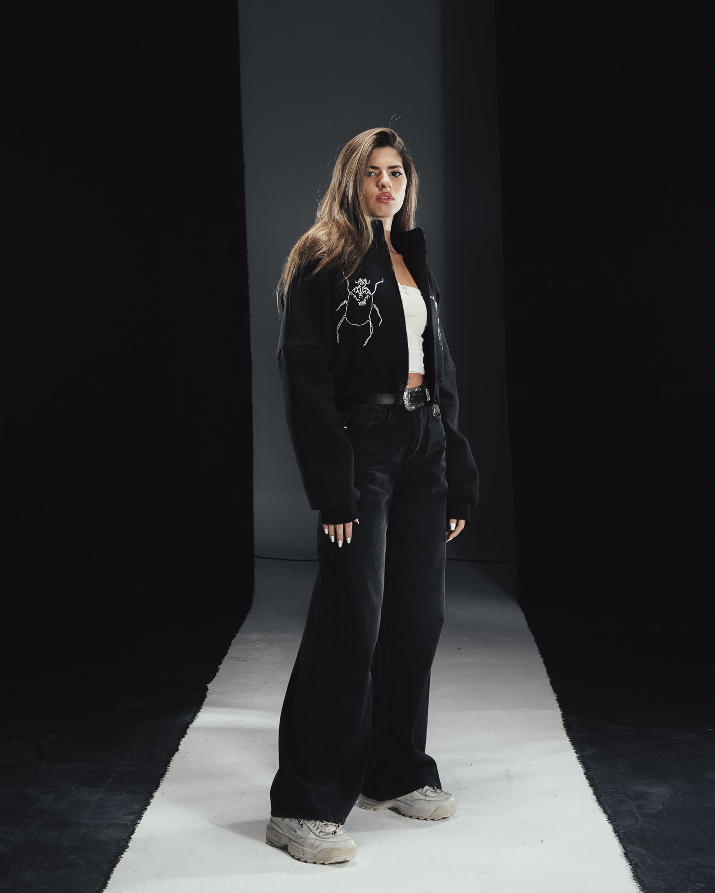 Twin scarabs cropped jacket