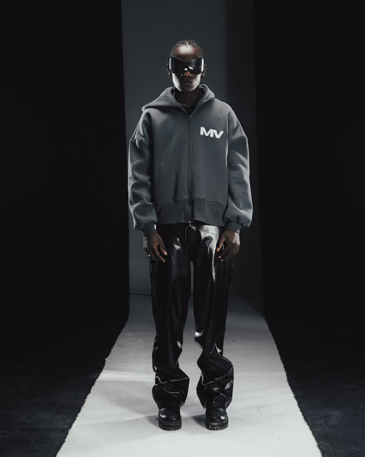 Space grey MV cropped zipper